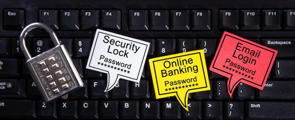 metal security lock, Online Banking and Email Login with password