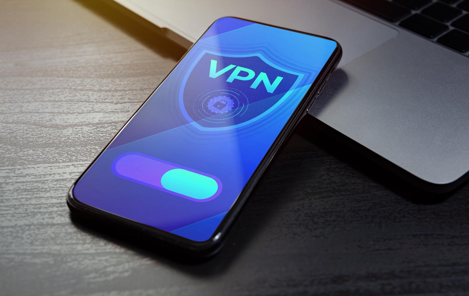 VPN Security Network - Internet Privacy Data Encryption Software Service concept. Virtual private network application for anonymous internet using, unblock websites, encrypt connection